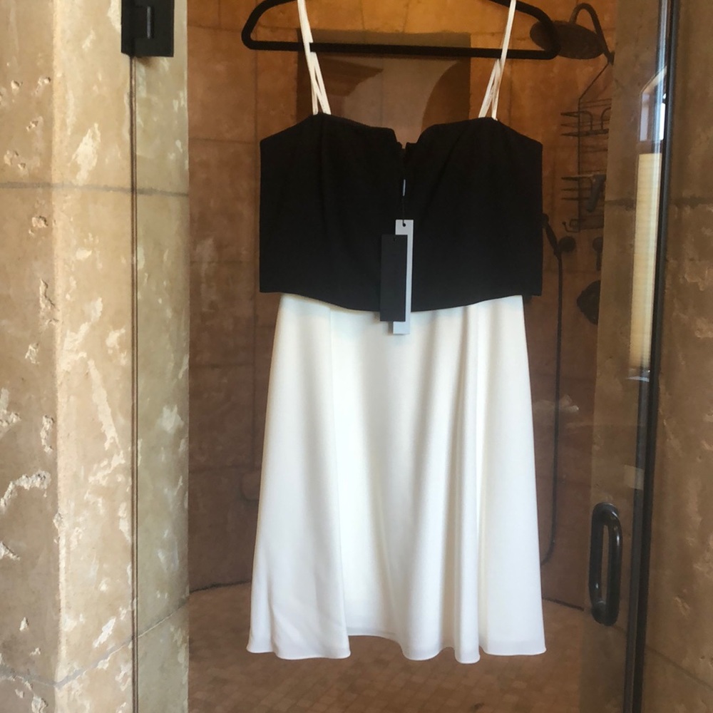 Halston Heritage black & white evening dress